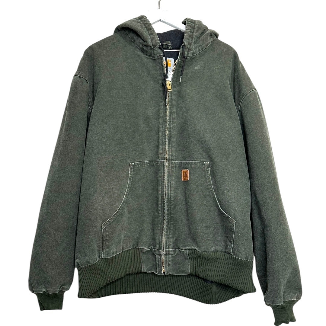 Carhartt Menâs Vintage Duck Active Jacket 2xl Green Oversized Workwear Coat